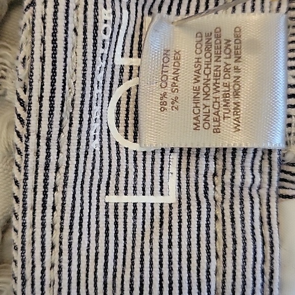LOFT Womens Gray, White Striped Wide Leg Pants Size 10P Career, Preppy Nautical - Picture 7 of 12